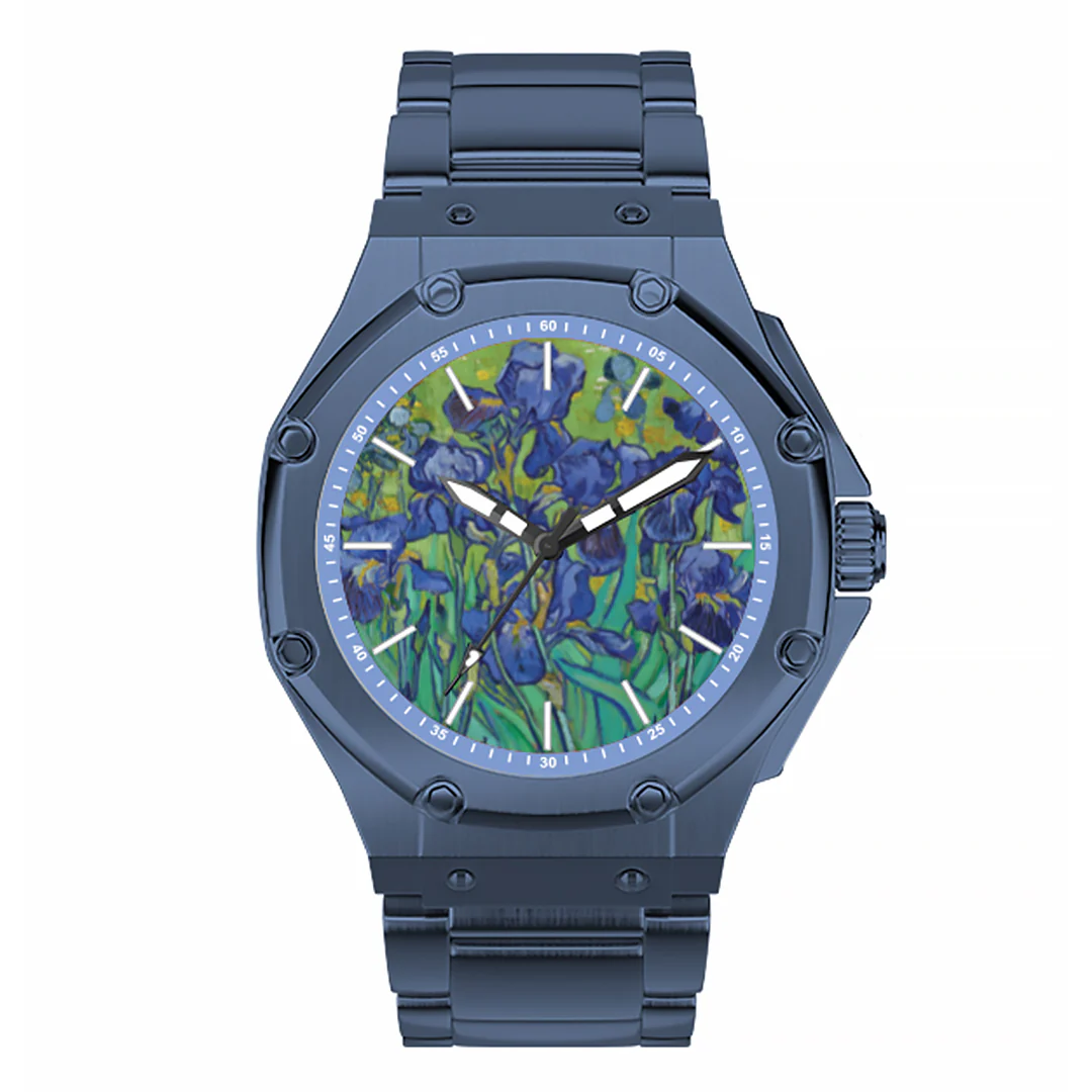 AM407SS - 41 MM VAN GOGH MATTE BLUE WATCH WITH STEEL STRAP - Image 4