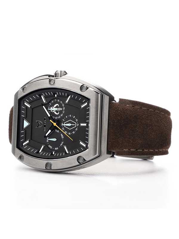 MJ117SW - MAJOR TITANIUM/ BLACK / LEATHER BAND - Image 3